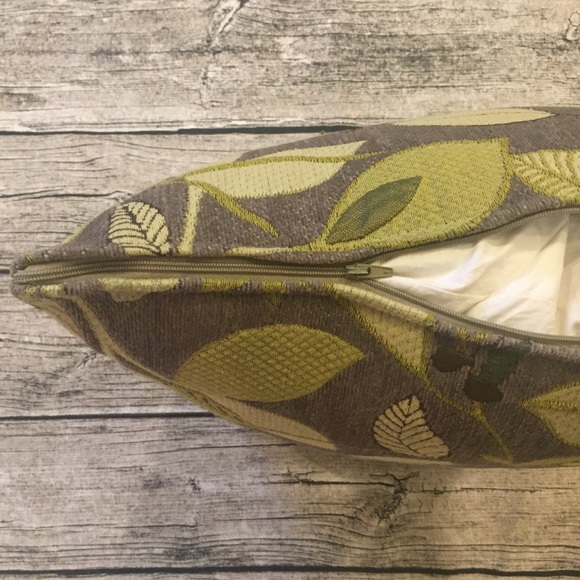 Taupe/Green Throw Pillow - Picture 3 of 3